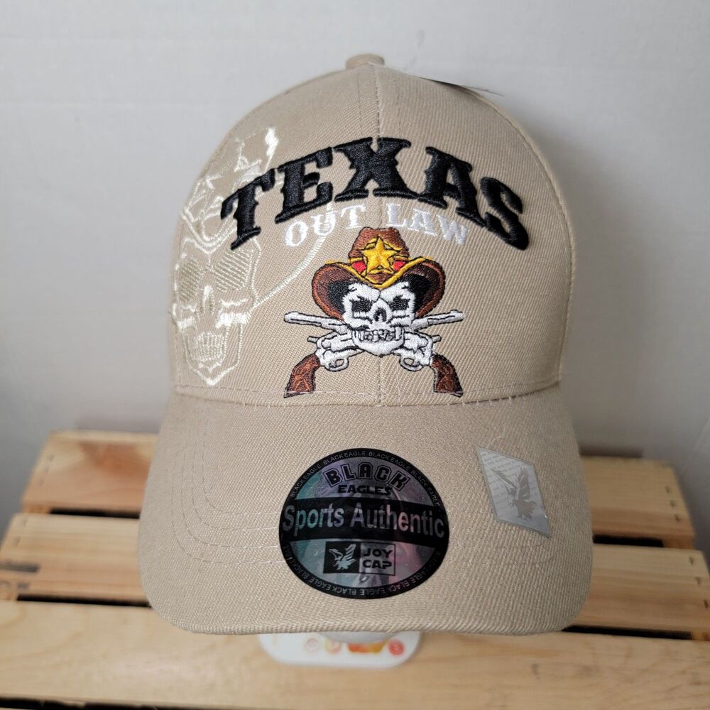 Texas Outlaw Ballcap Embroidered Tan - NEW
